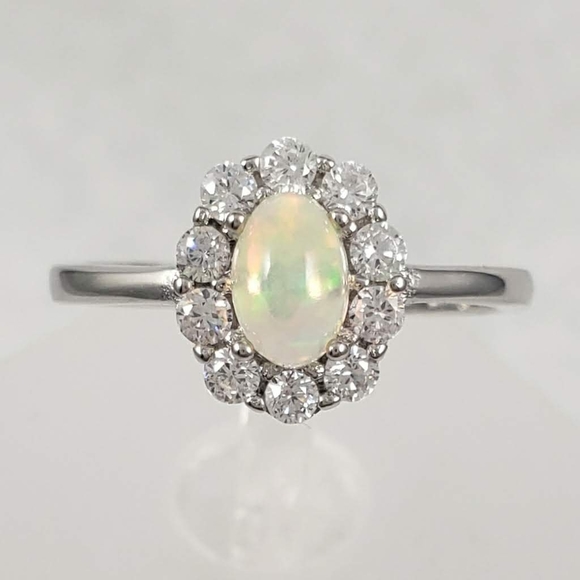 Sterling Silver Natural Opal Ring